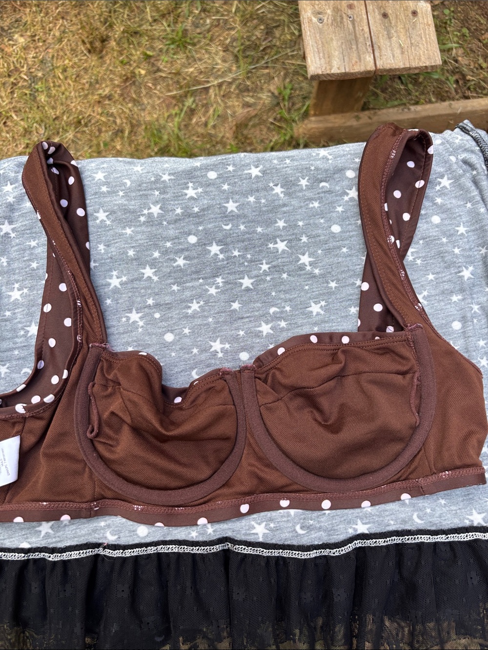 Time and Tru Brown Polka Dot Bikini Top - Picture 11 of 11